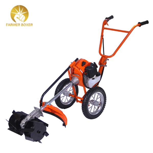 Push the lawn mower by hand